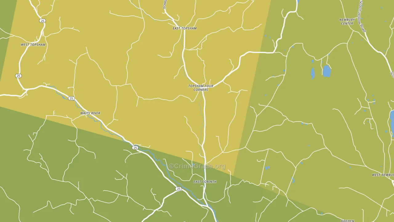 East Corinth, VT Map of Murder Rates