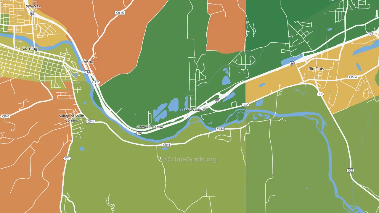 East Corning, NY Map of Murder Rates
