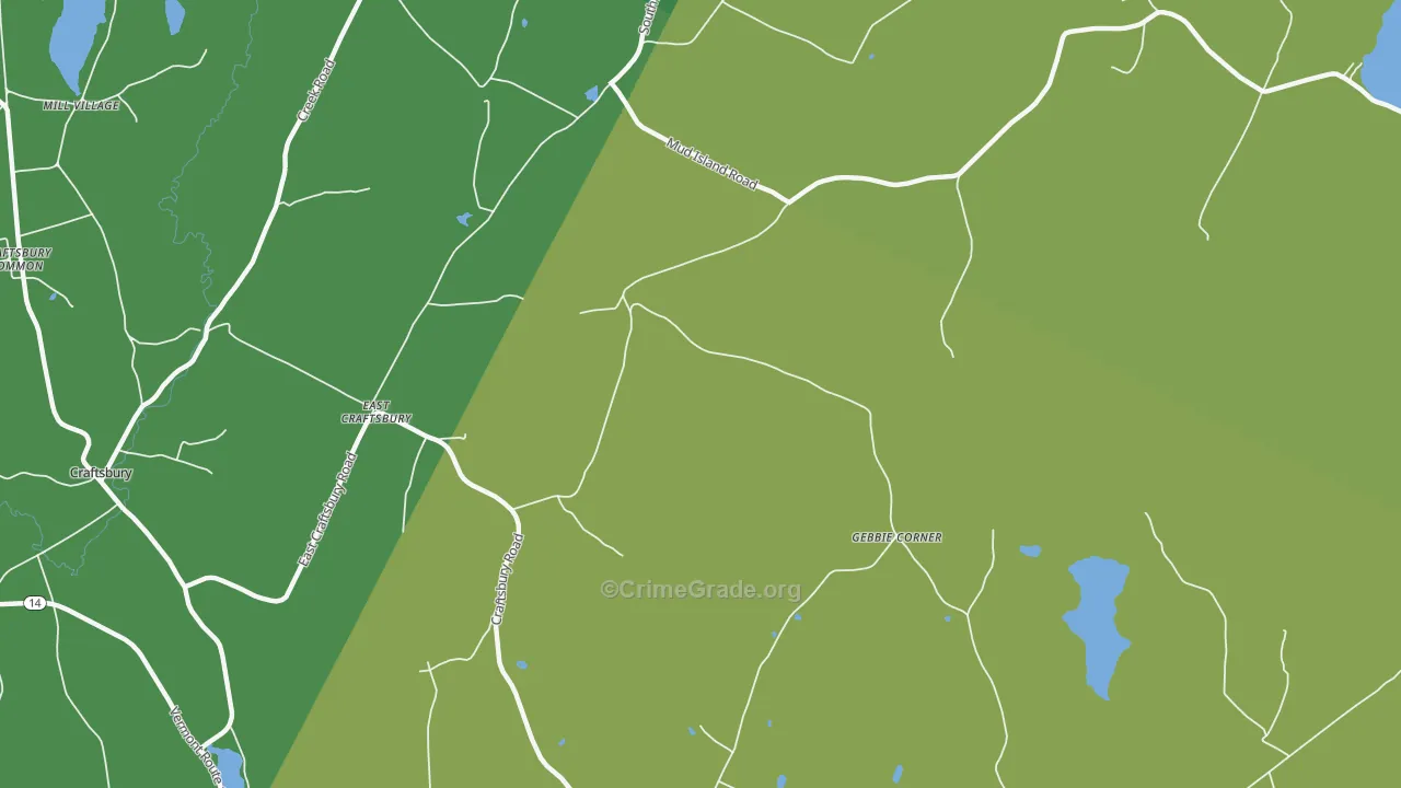 East Craftsbury, VT Map of Murder Rates