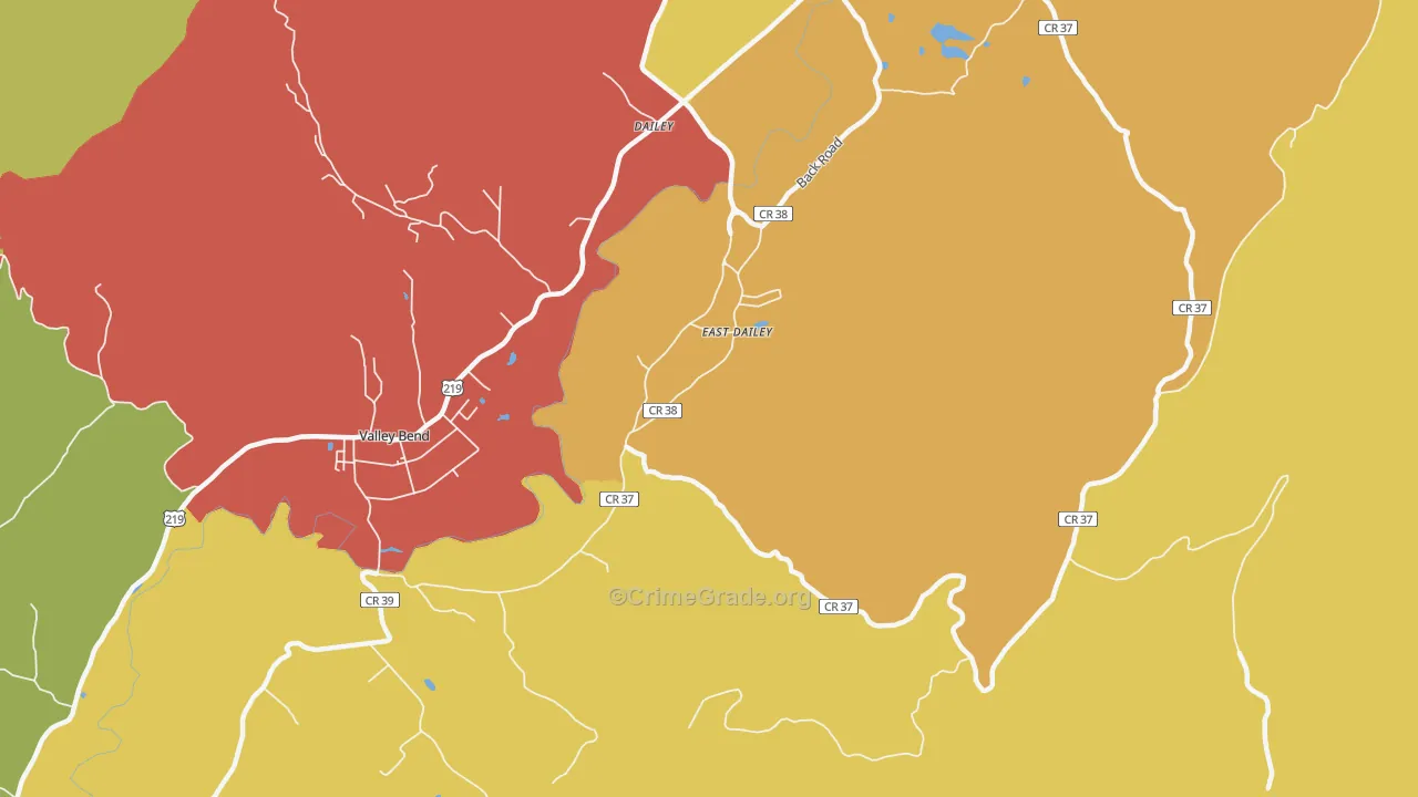 East Dailey, WV Map of Murder Rates