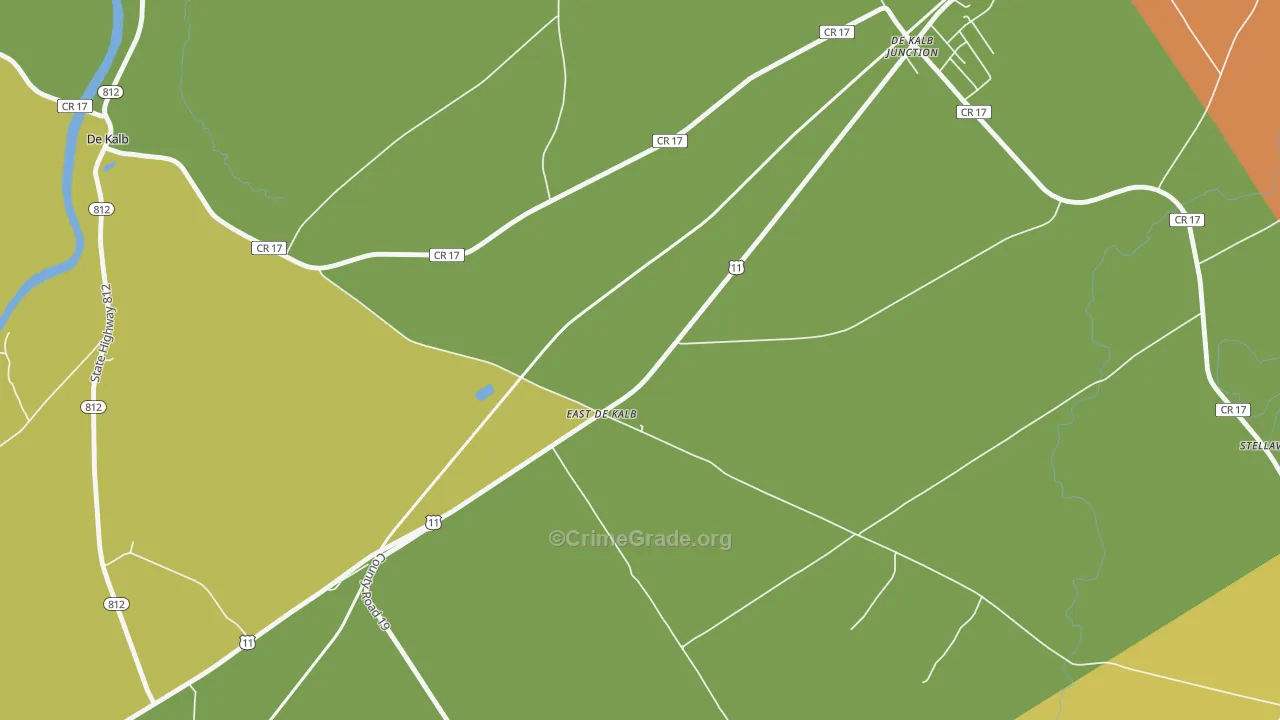 East De Kalb, NY Map of Murder Rates