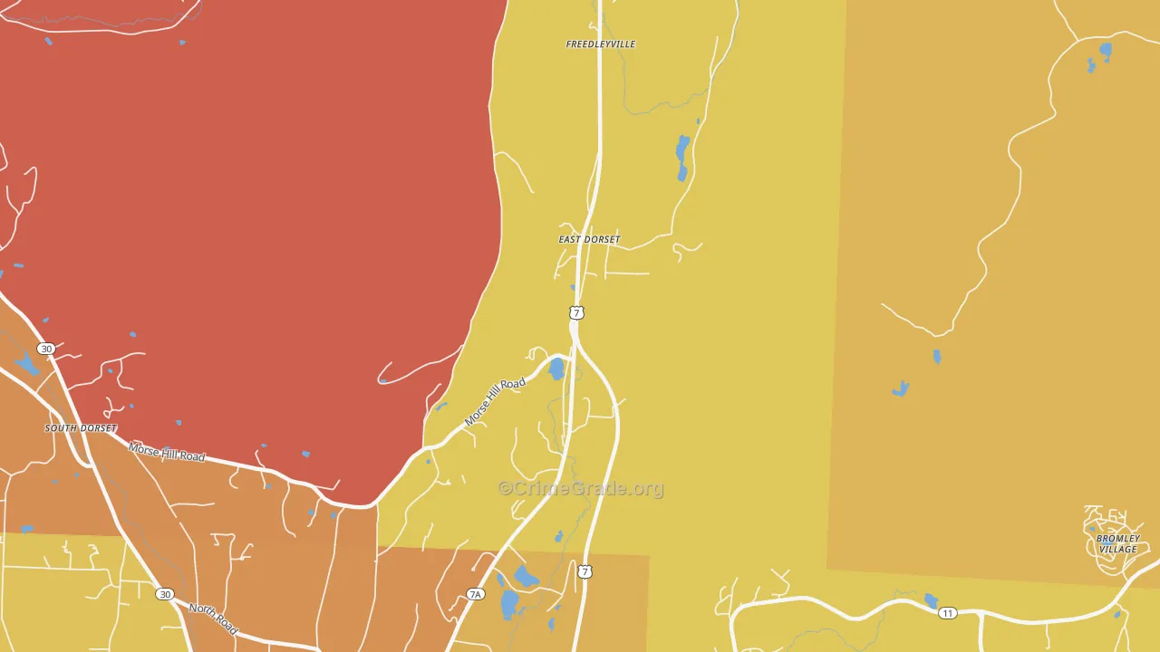 East Dorset, VT Map of Murder Rates
