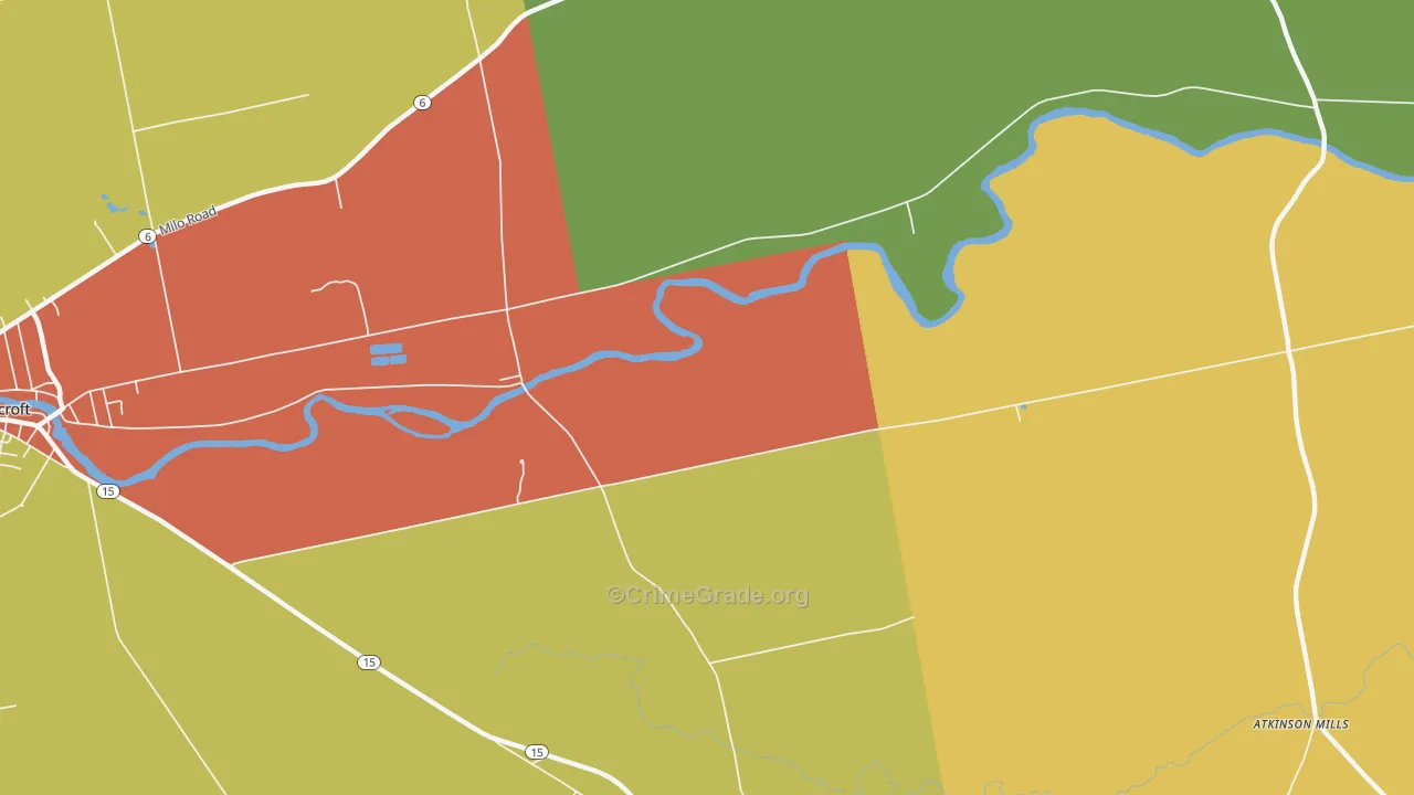 East Dover, ME Map of Murder Rates