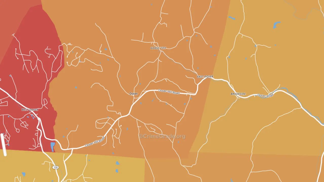 East Dover, VT Map of Murder Rates