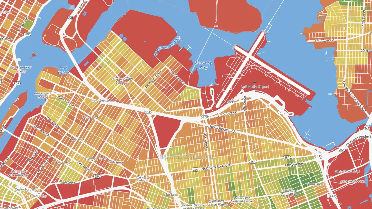 East Elmhurst, Queens, NY Map of Murder Rates
