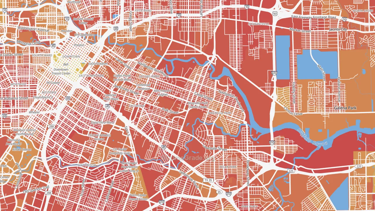 East End, Houston, TX Map of Murder Rates