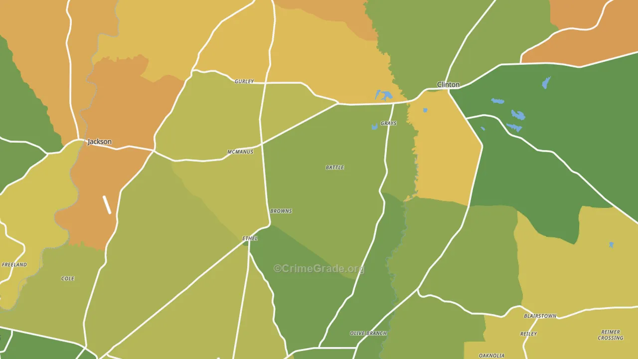 East Feliciana Parish, LA Map of Murder Rates