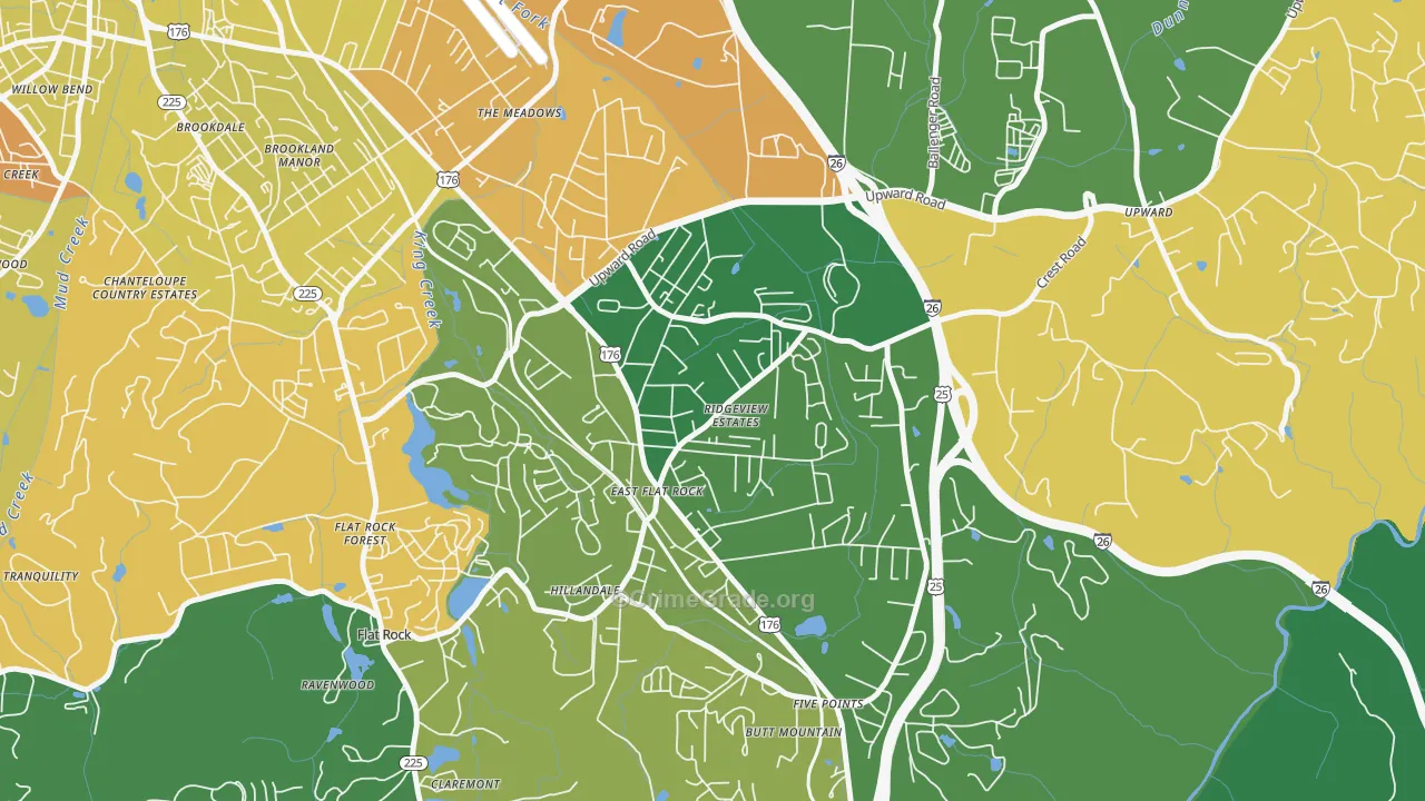 East Flat Rock, NC Map of Murder Rates