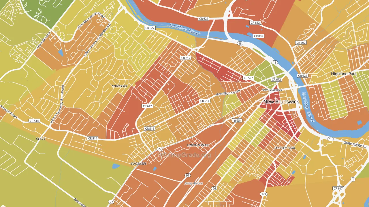 East Franklin, NJ Map of Murder Rates