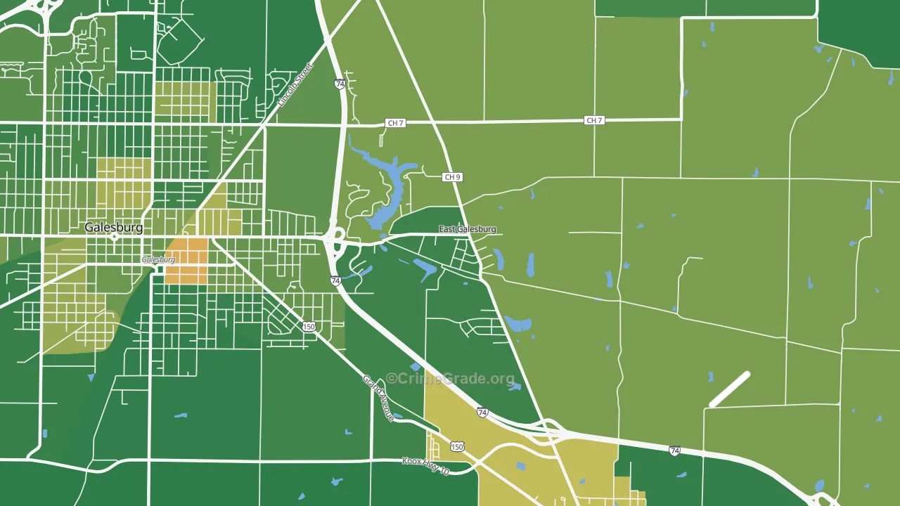 East Galesburg, IL Map of Murder Rates