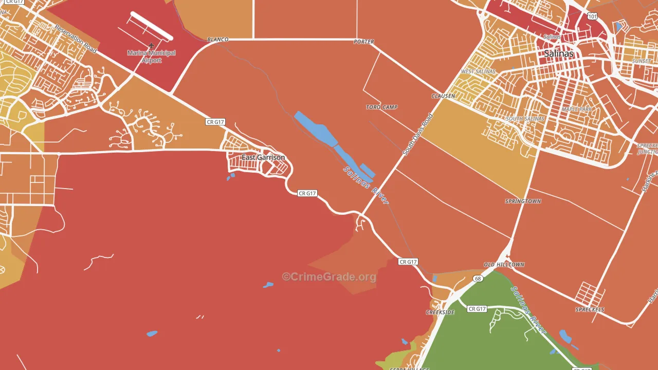 East Garrison, CA Map of Murder Rates