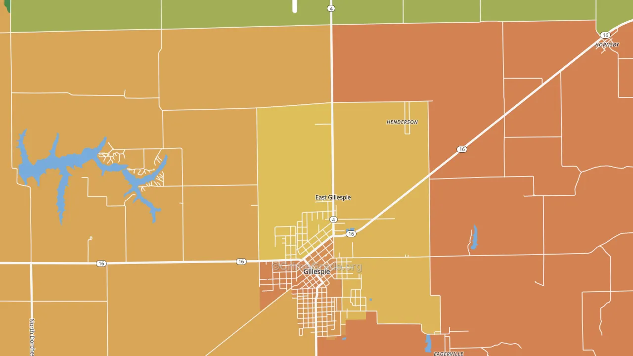 East Gillespie, IL Map of Murder Rates