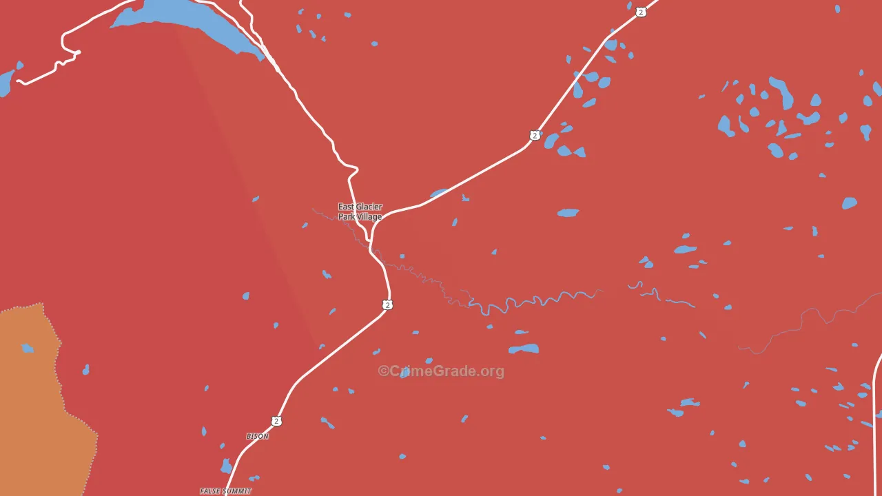 East Glacier Park, MT Map of Murder Rates