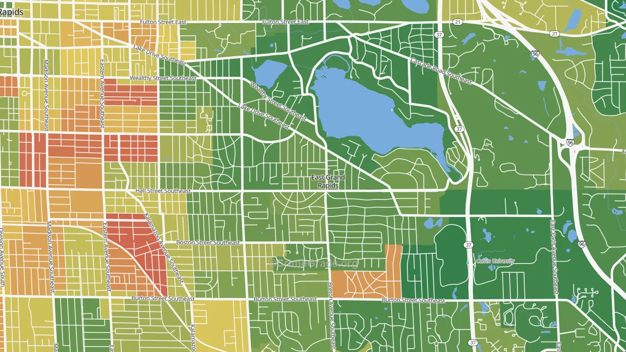 East Grand Rapids, MI Map of Murder Rates