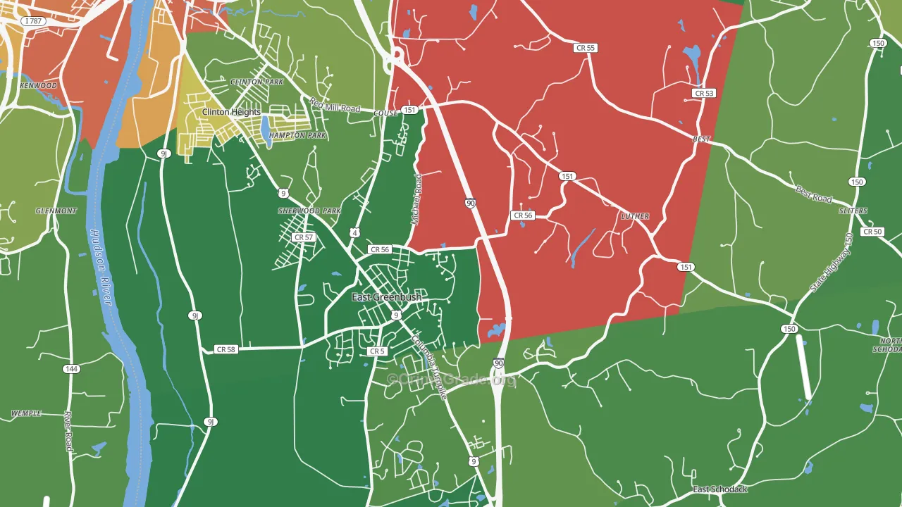 East Greenbush, NY Map of Murder Rates