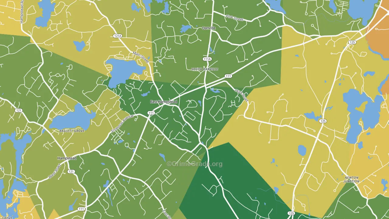 East Hampstead, NH Map of Murder Rates