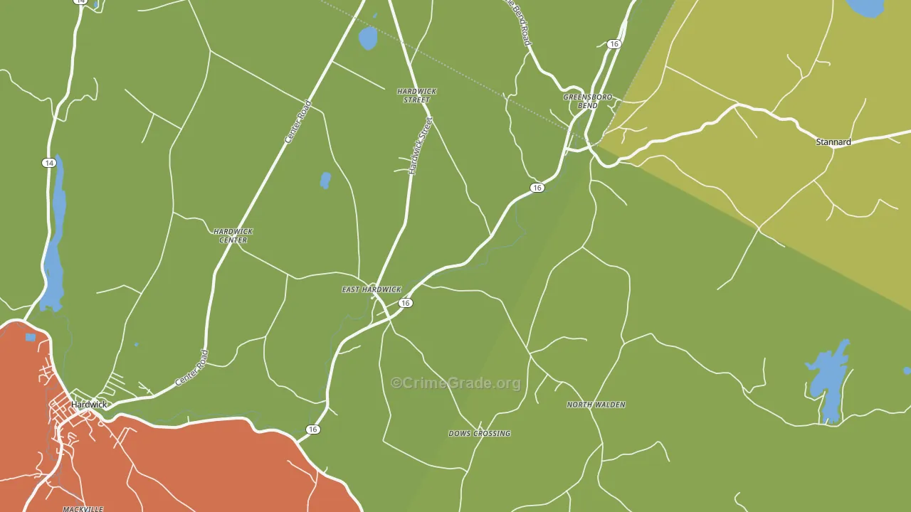 East Hardwick, VT Map of Murder Rates