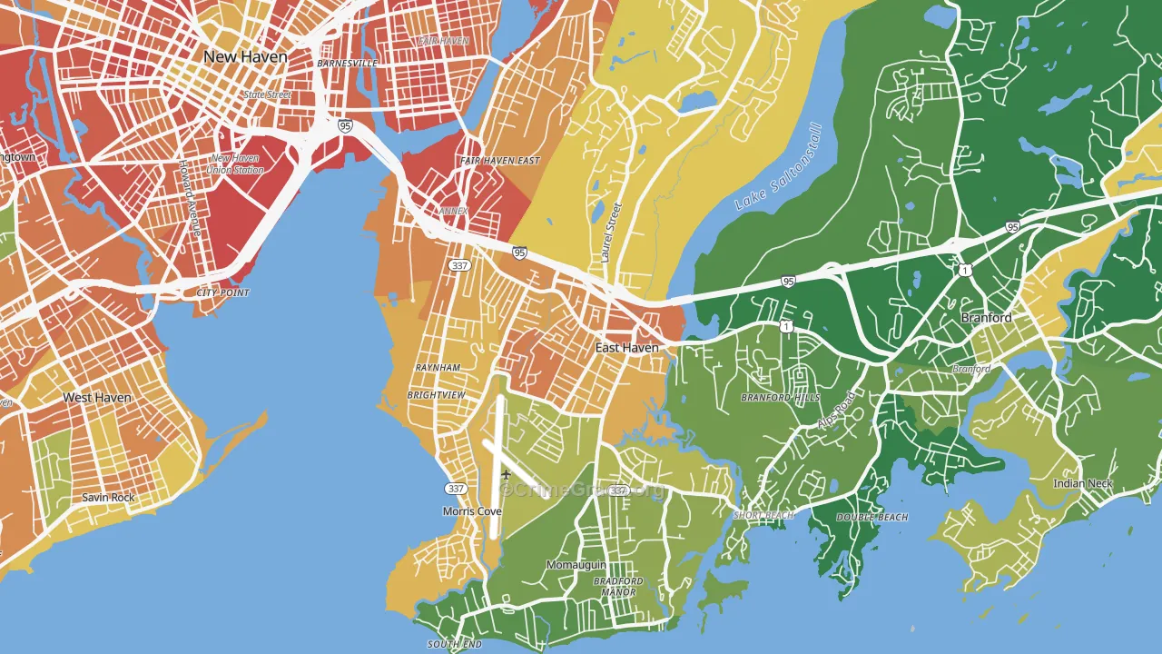 East Haven, CT Map of Murder Rates