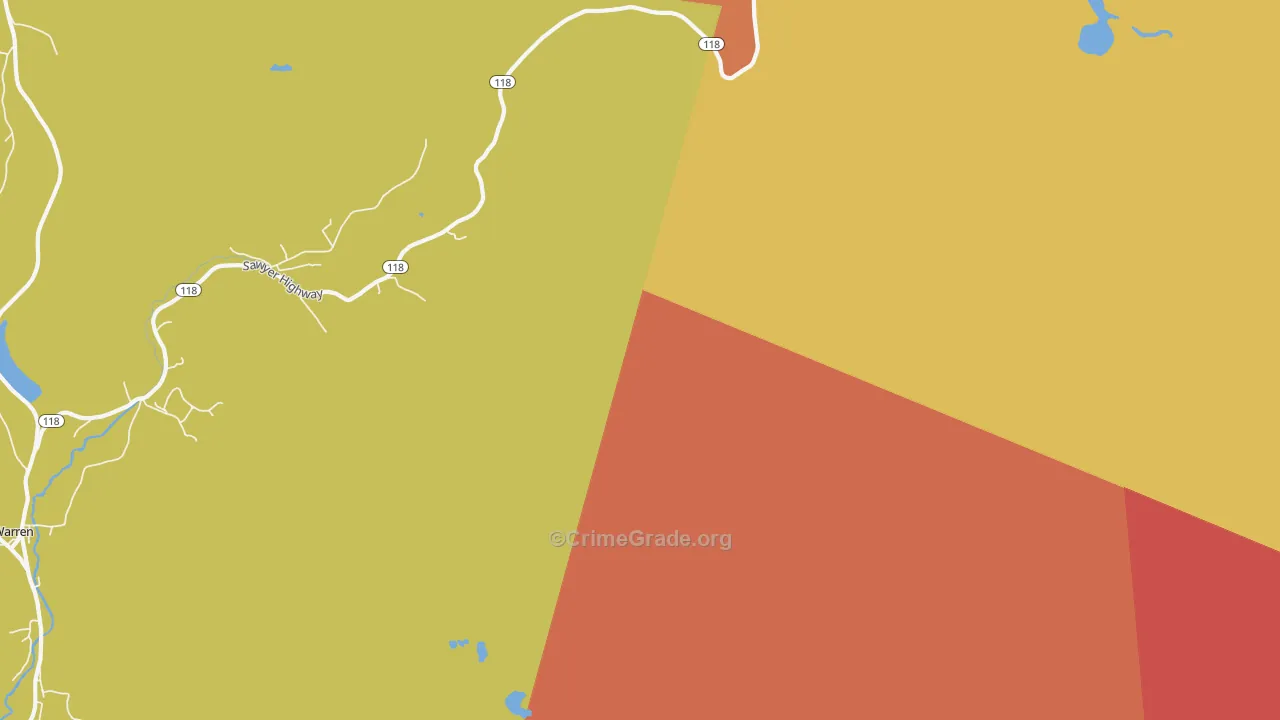 East Hebron, NH Map of Murder Rates
