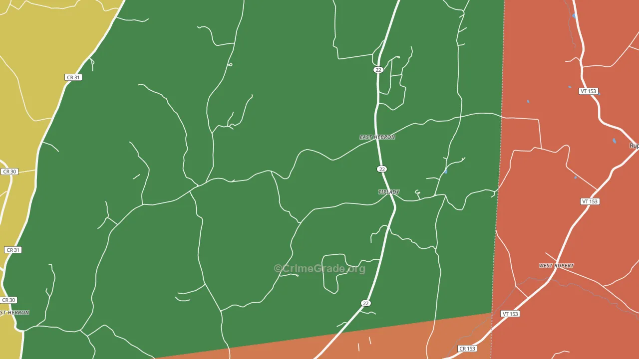 East Hebron, NY Map of Murder Rates