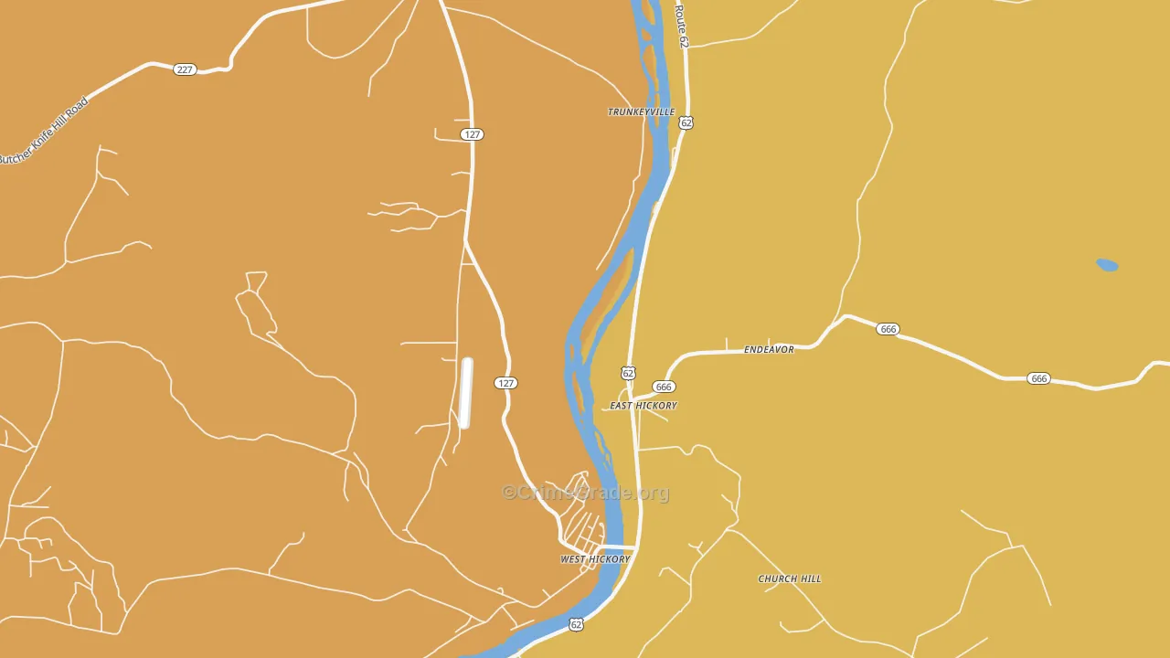 East Hickory, PA Map of Murder Rates