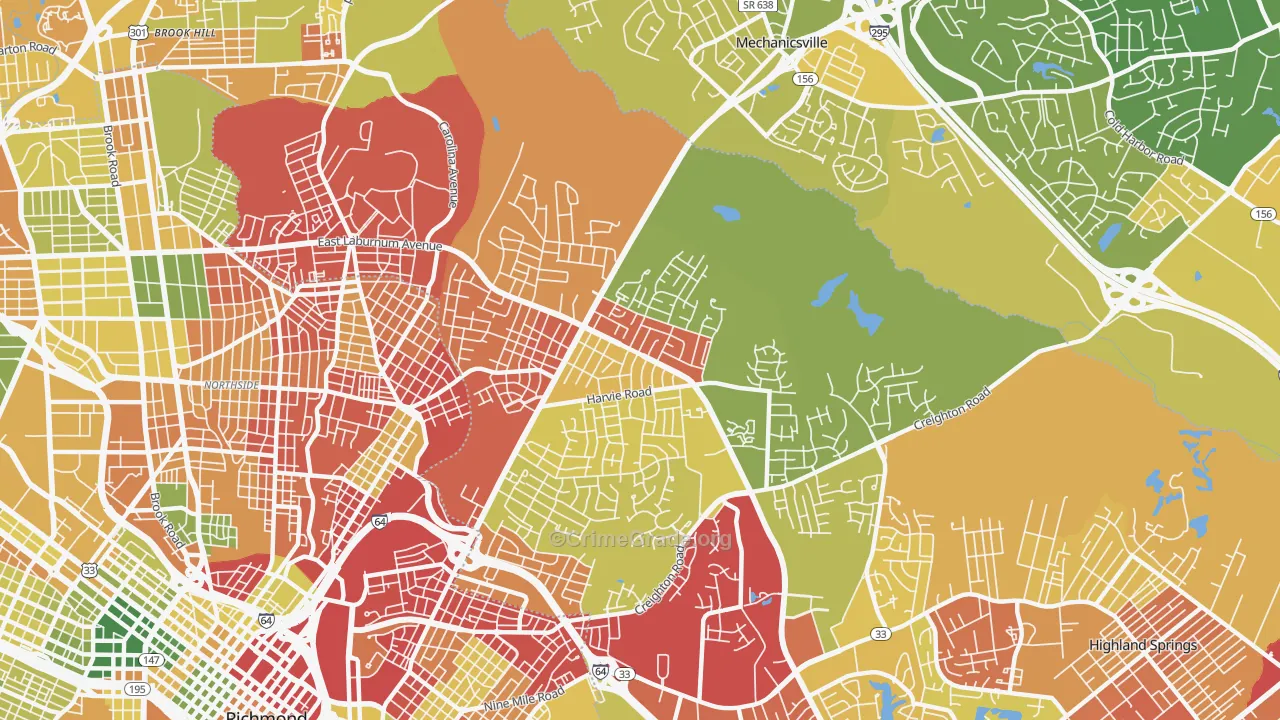 East Highland Park, VA Map of Murder Rates