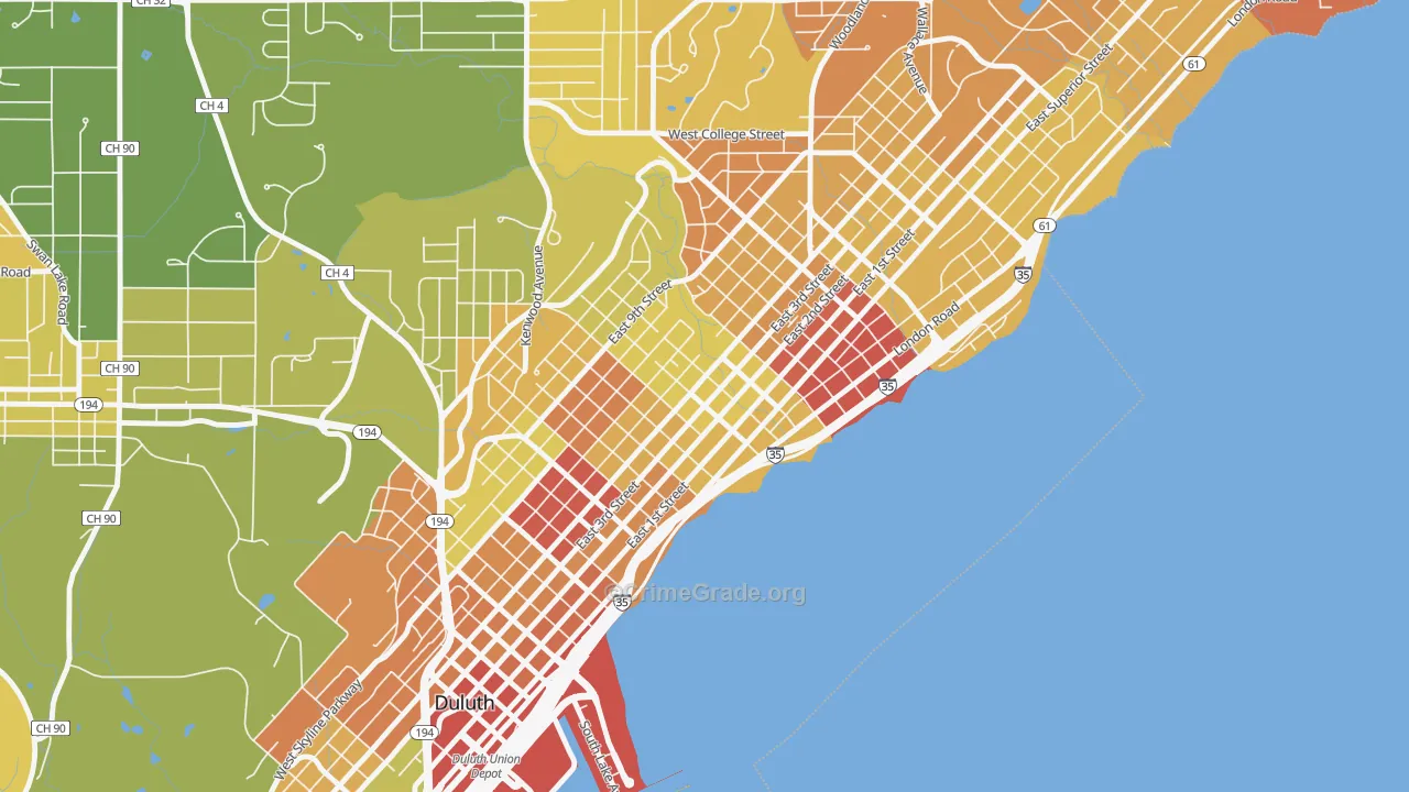 East Hillside, Duluth, MN Map of Murder Rates