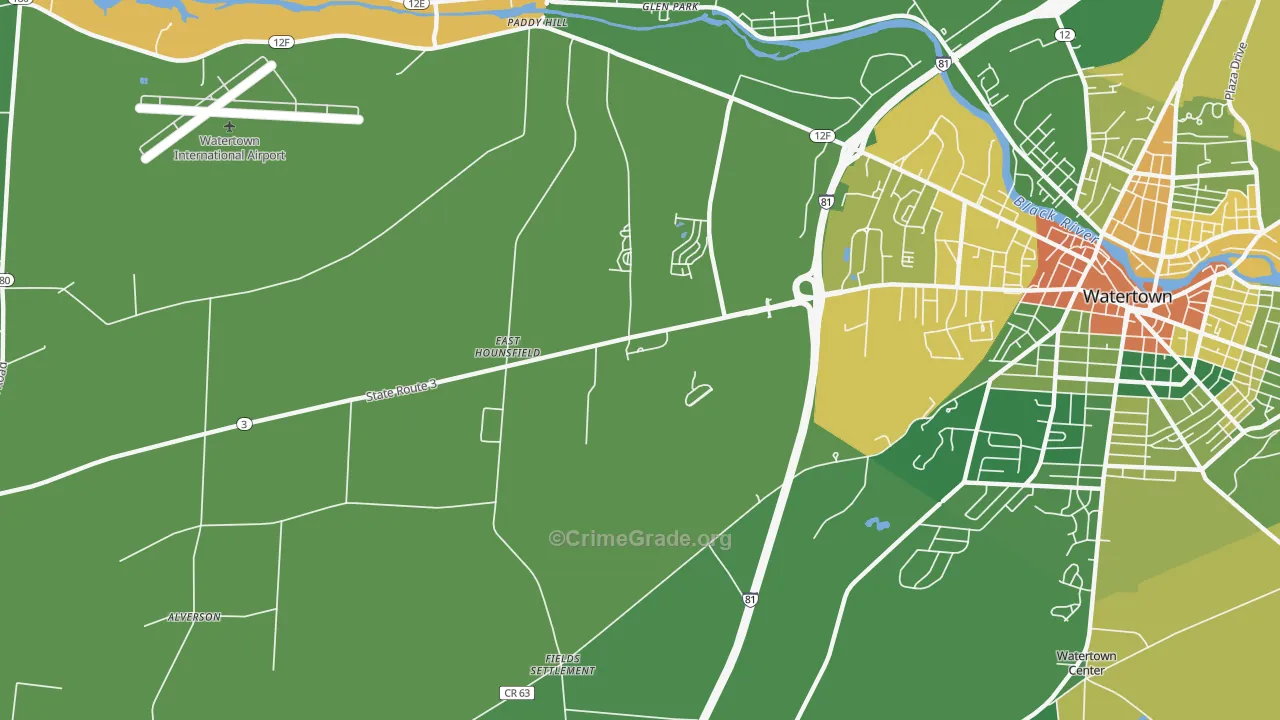 East Hounsfield, NY Map of Murder Rates