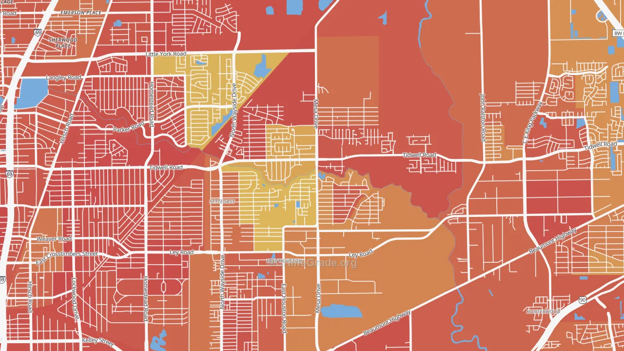 East Houston, Houston, TX Map of Murder Rates