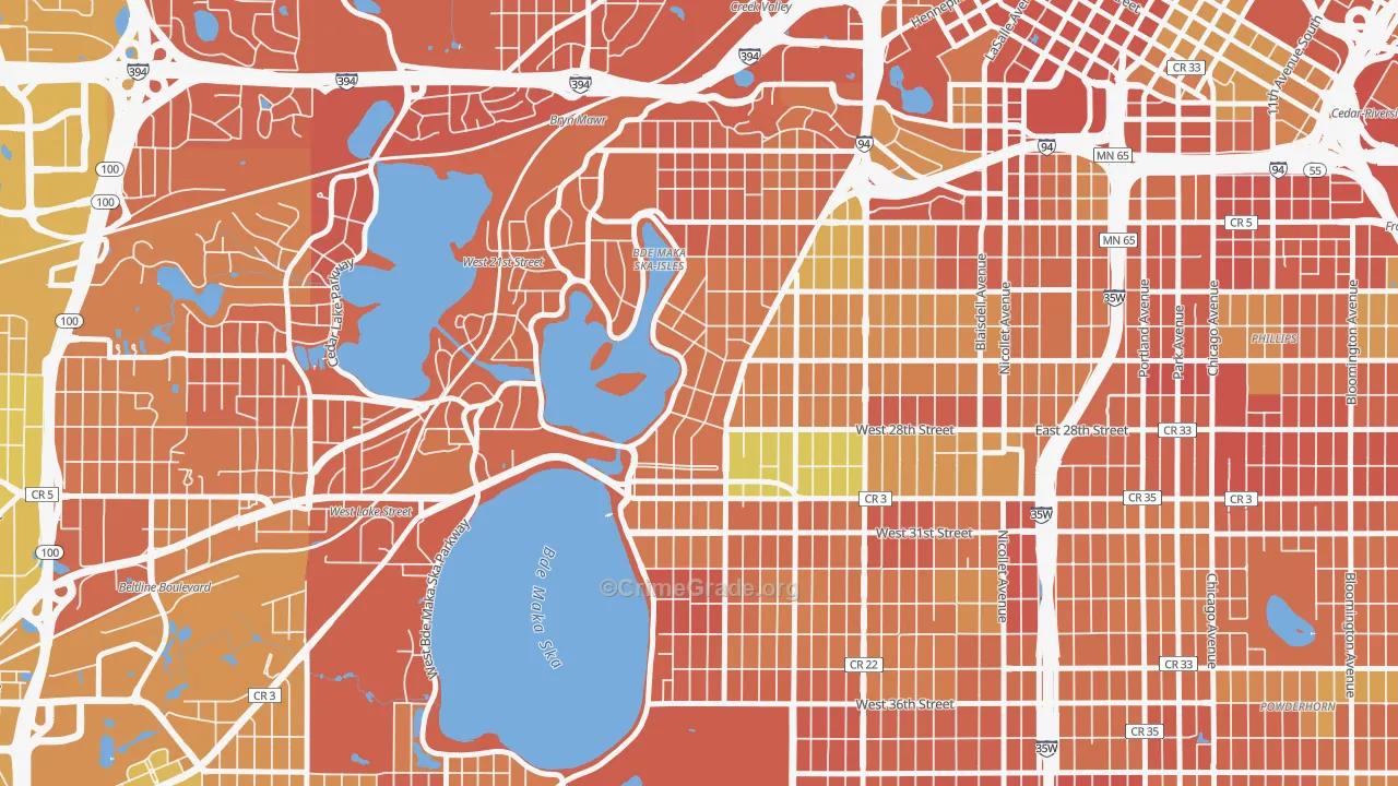 East Isles, Minneapolis, MN Map of Murder Rates