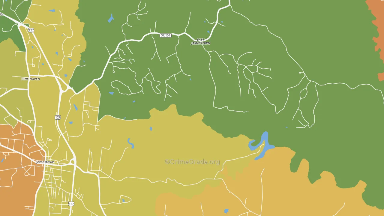 East Jamestown, TN Map of Murder Rates