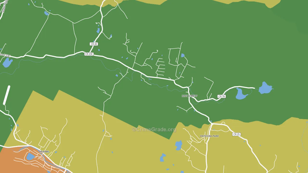 East Jewett, NY Map of Murder Rates