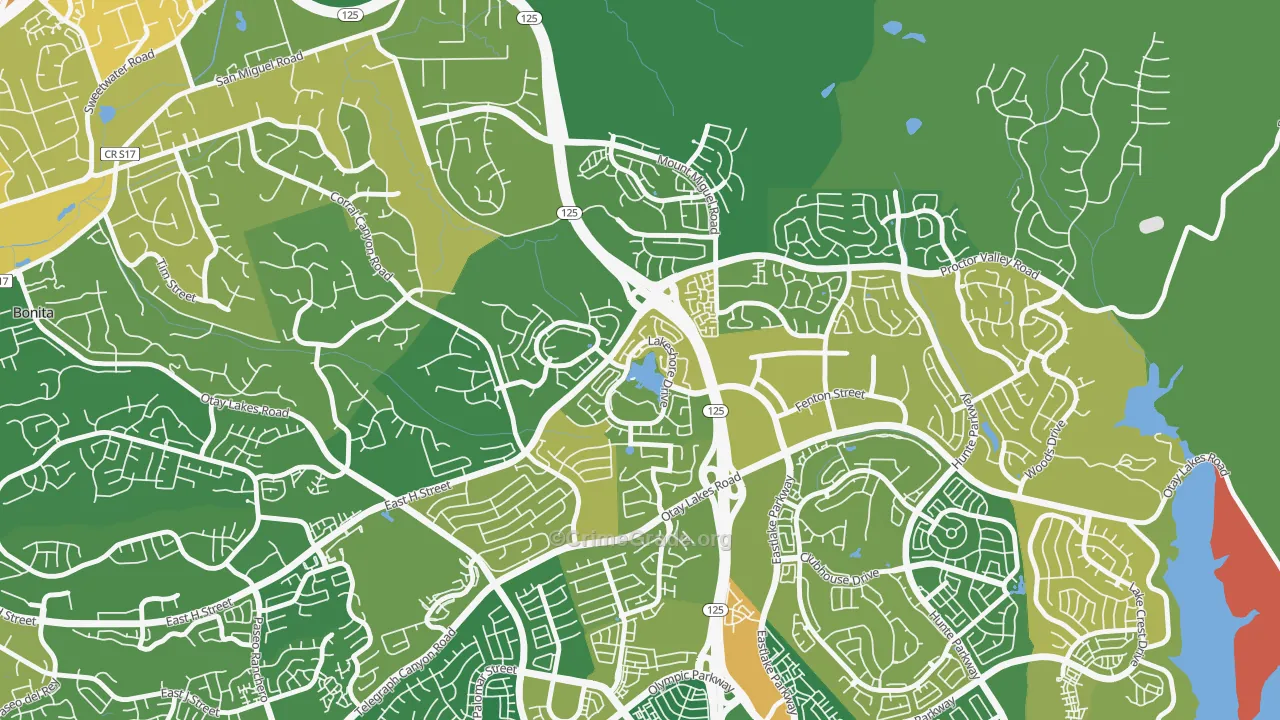 East Lake, Chula Vista, CA Map of Murder Rates