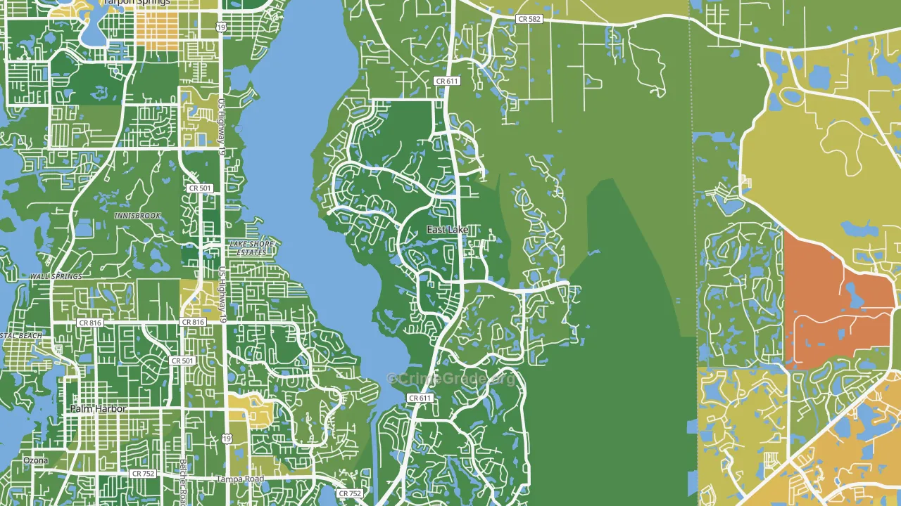 East Lake, FL Map of Murder Rates