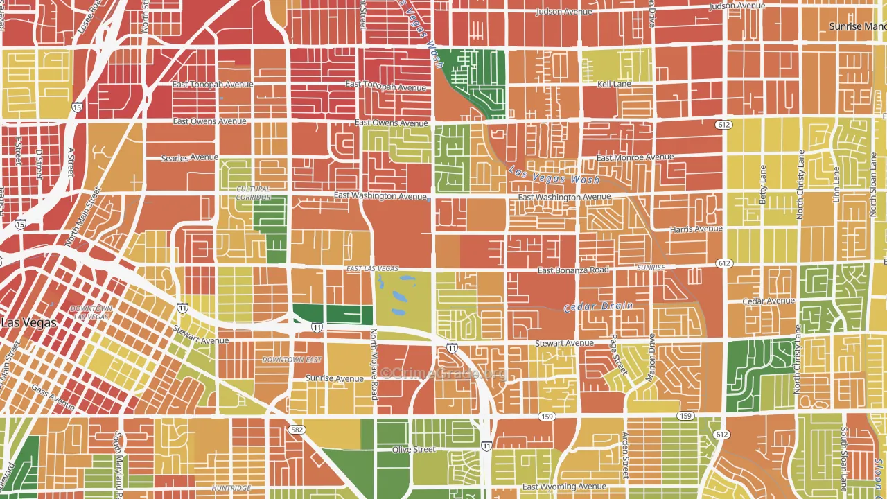 East Las Vegas, Las Vegas, NV Map of Murder Rates