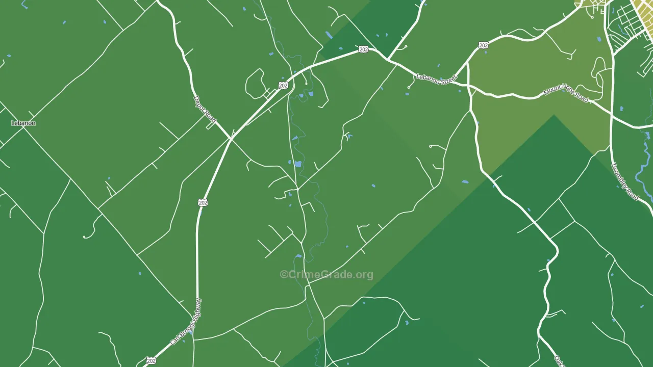 East Lebanon, ME Map of Murder Rates