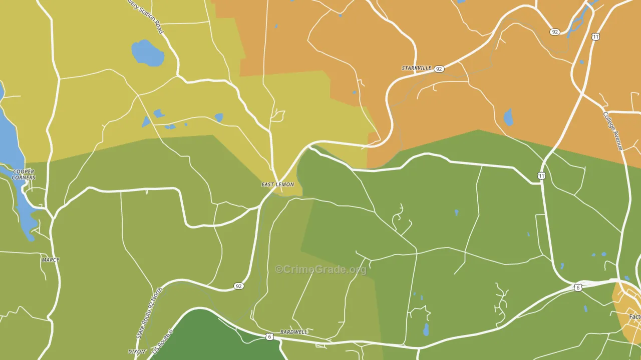East Lemon, PA Map of Murder Rates