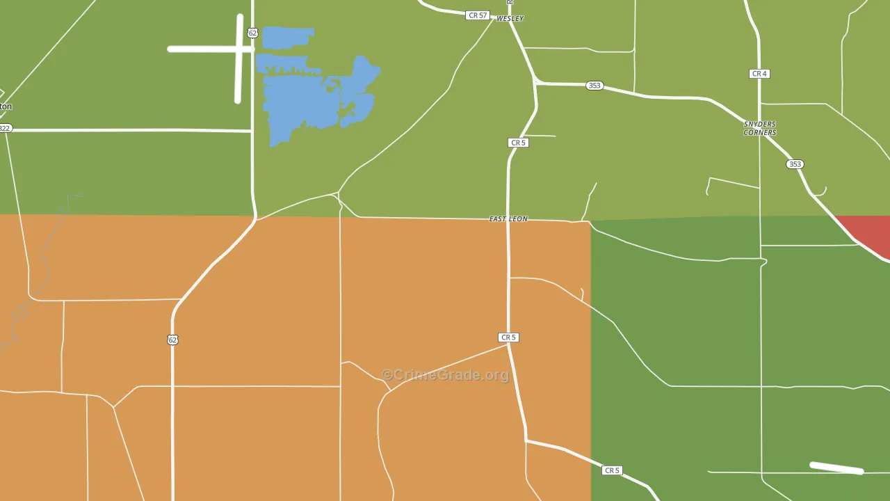 East Leon, NY Map of Murder Rates