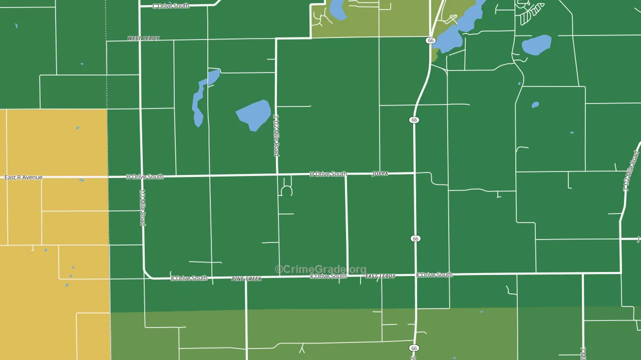 East Leroy, MI Map of Murder Rates