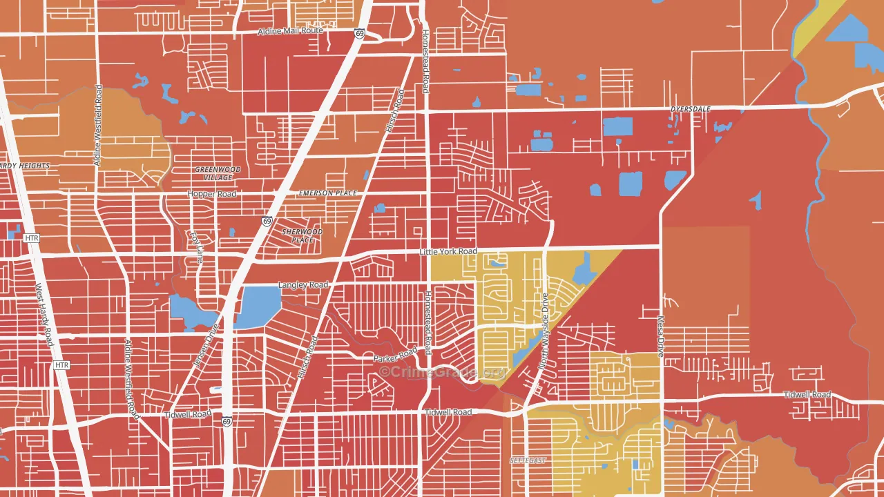 East Little York-Homestead, Houston, TX Map of Murder Rates