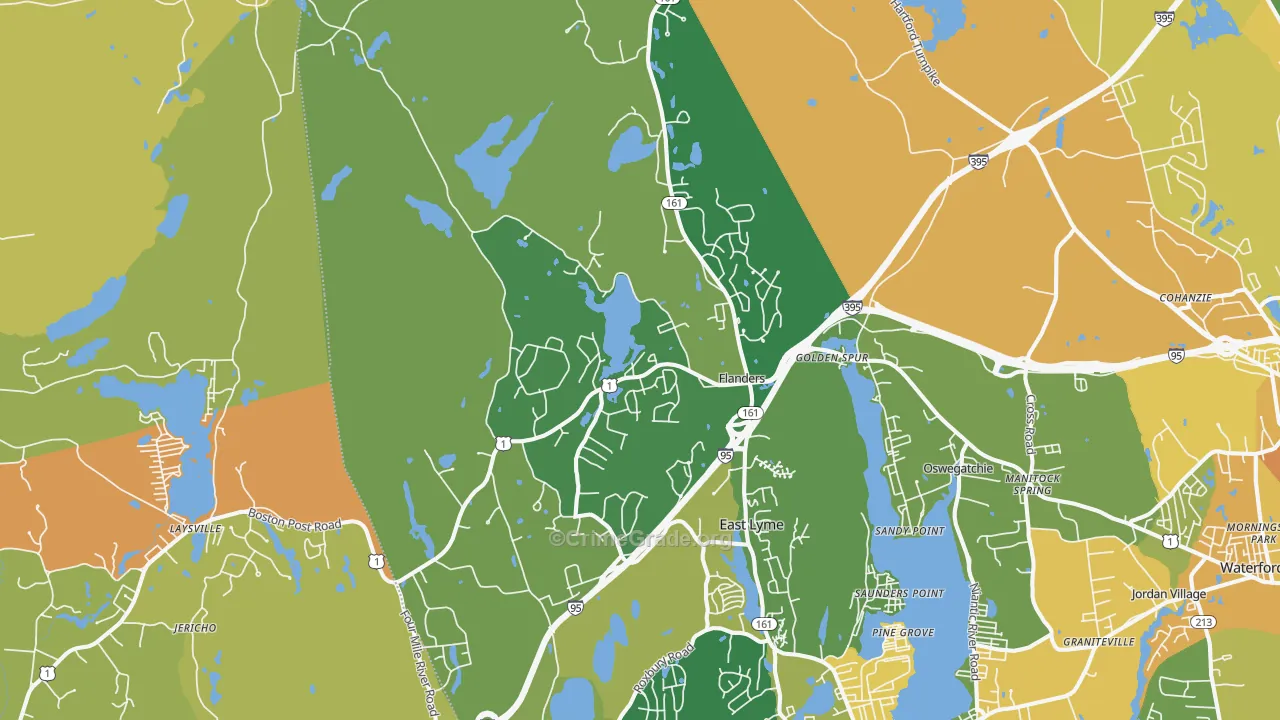 East Lyme, CT Map of Murder Rates