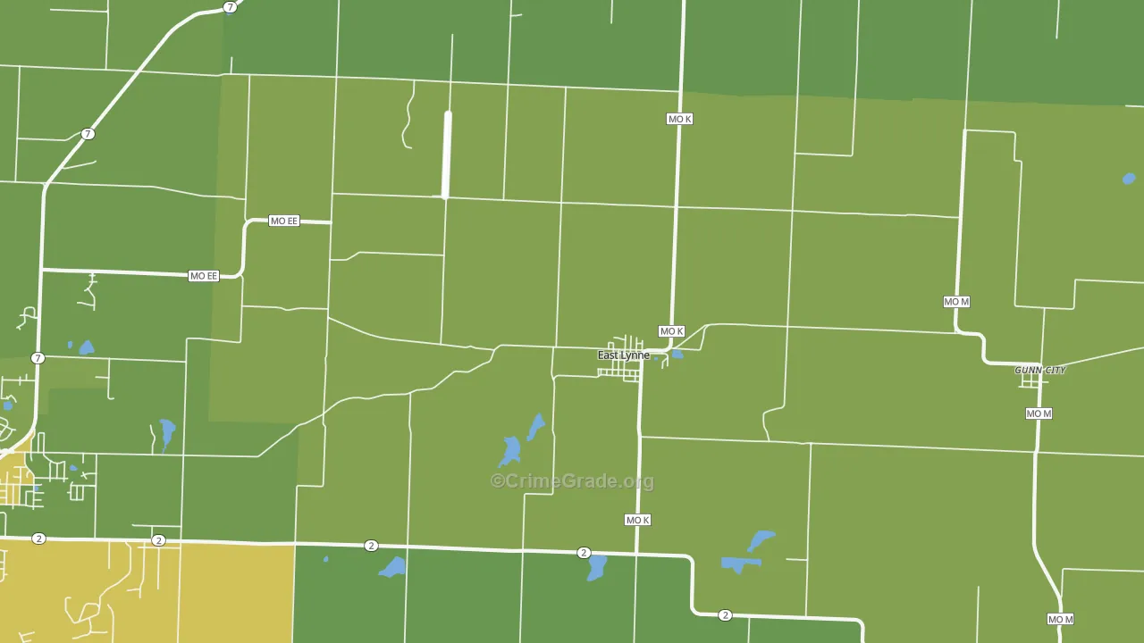East Lynne, MO Map of Murder Rates