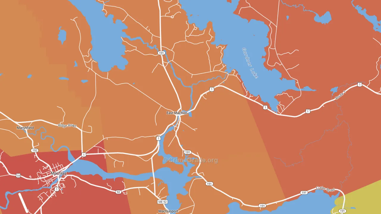East Machias, ME Map of Murder Rates