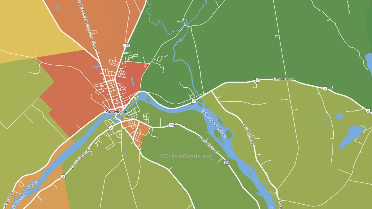 East Madison, ME Map of Murder Rates