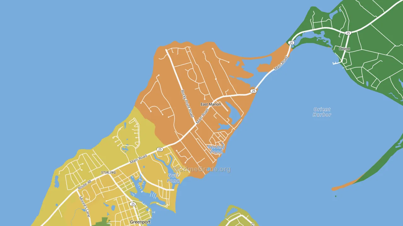 East Marion, NY Map of Murder Rates