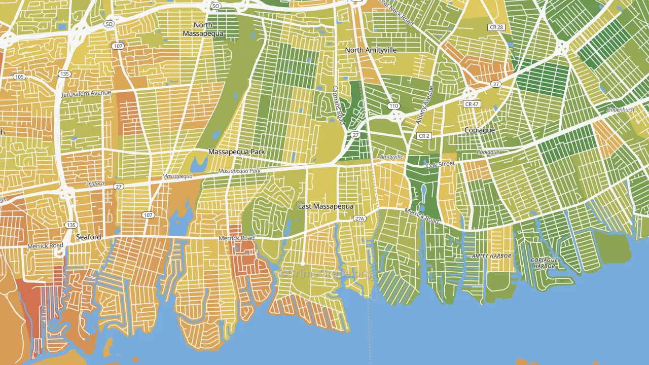 East Massapequa, NY Map of Murder Rates
