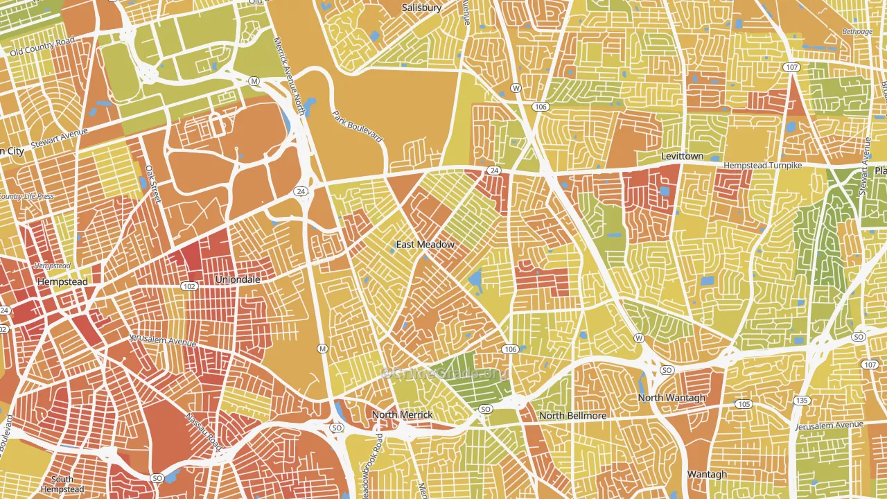 East Meadow, NY Map of Murder Rates