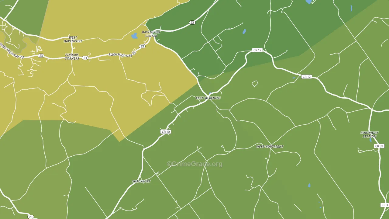 East Meredith, NY Map of Murder Rates