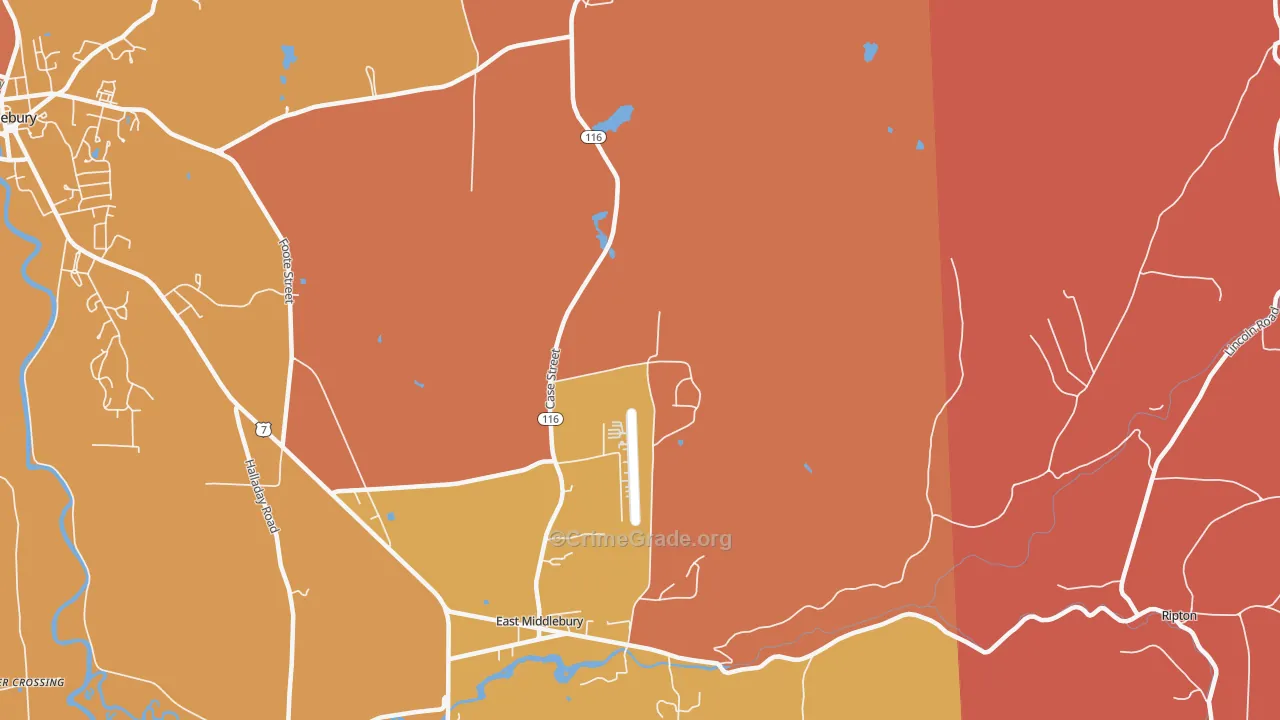 East Middlebury, VT Map of Murder Rates