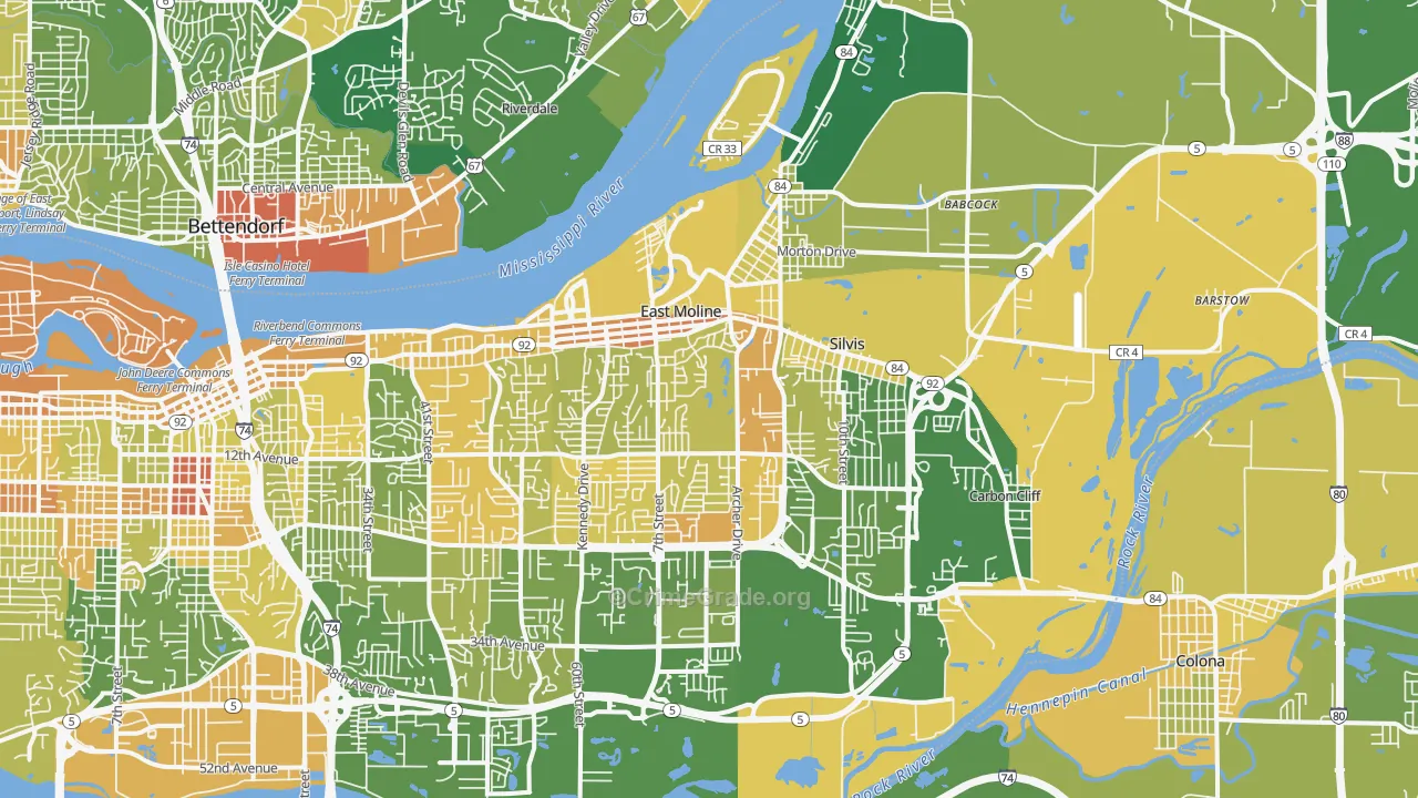 East Moline, IL Map of Murder Rates